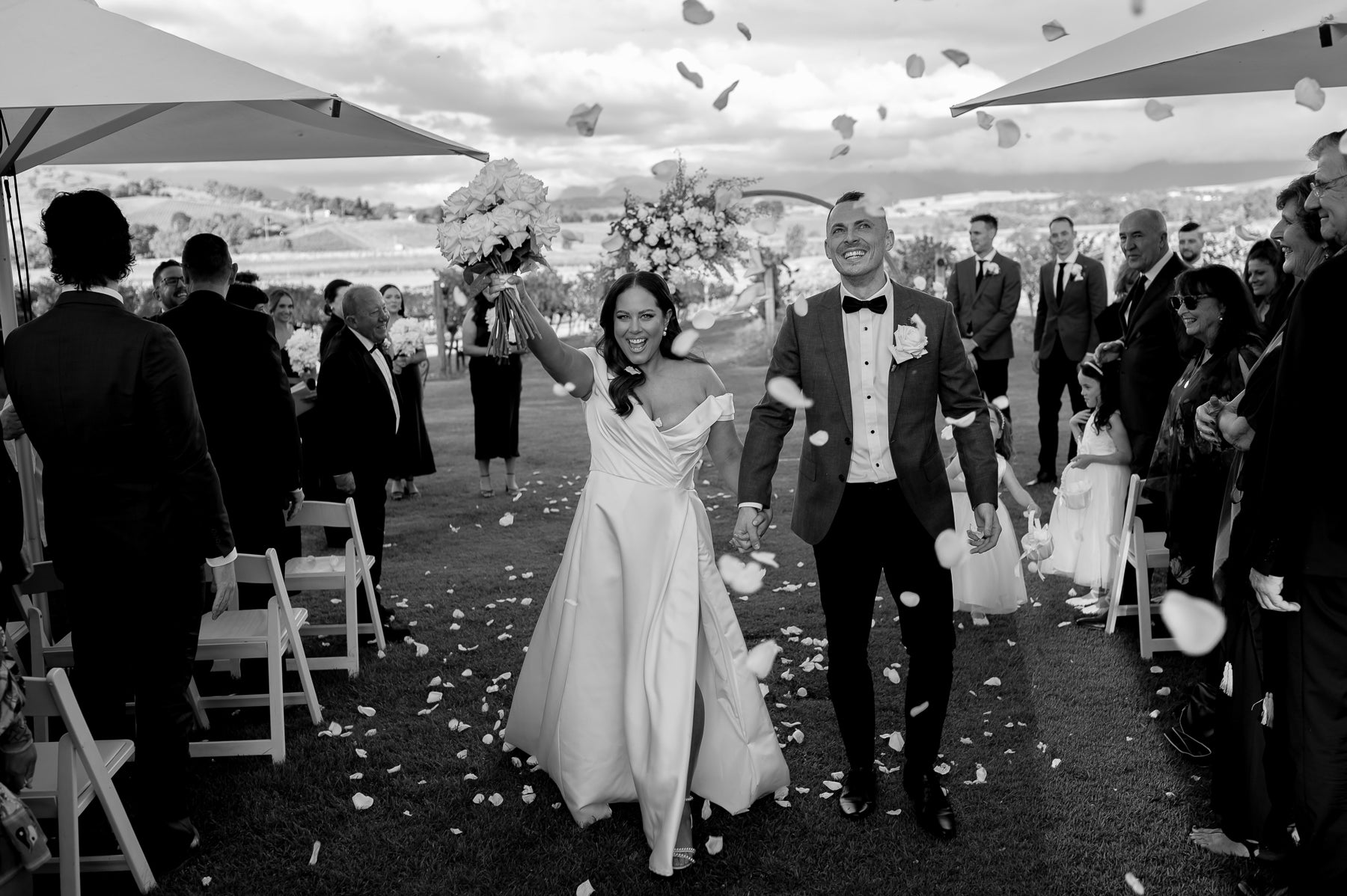 Real Life Bride Jess in Millie - the ivory satin wedding dress of dreams