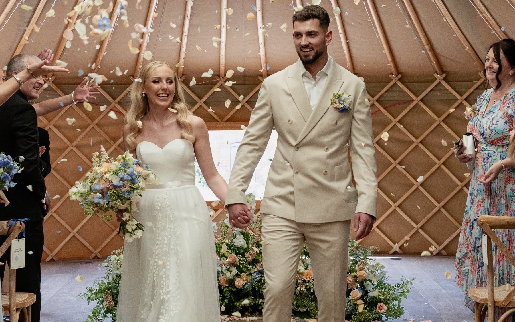 Real Life Bride Georgie in the Cleo strapless wedding dress