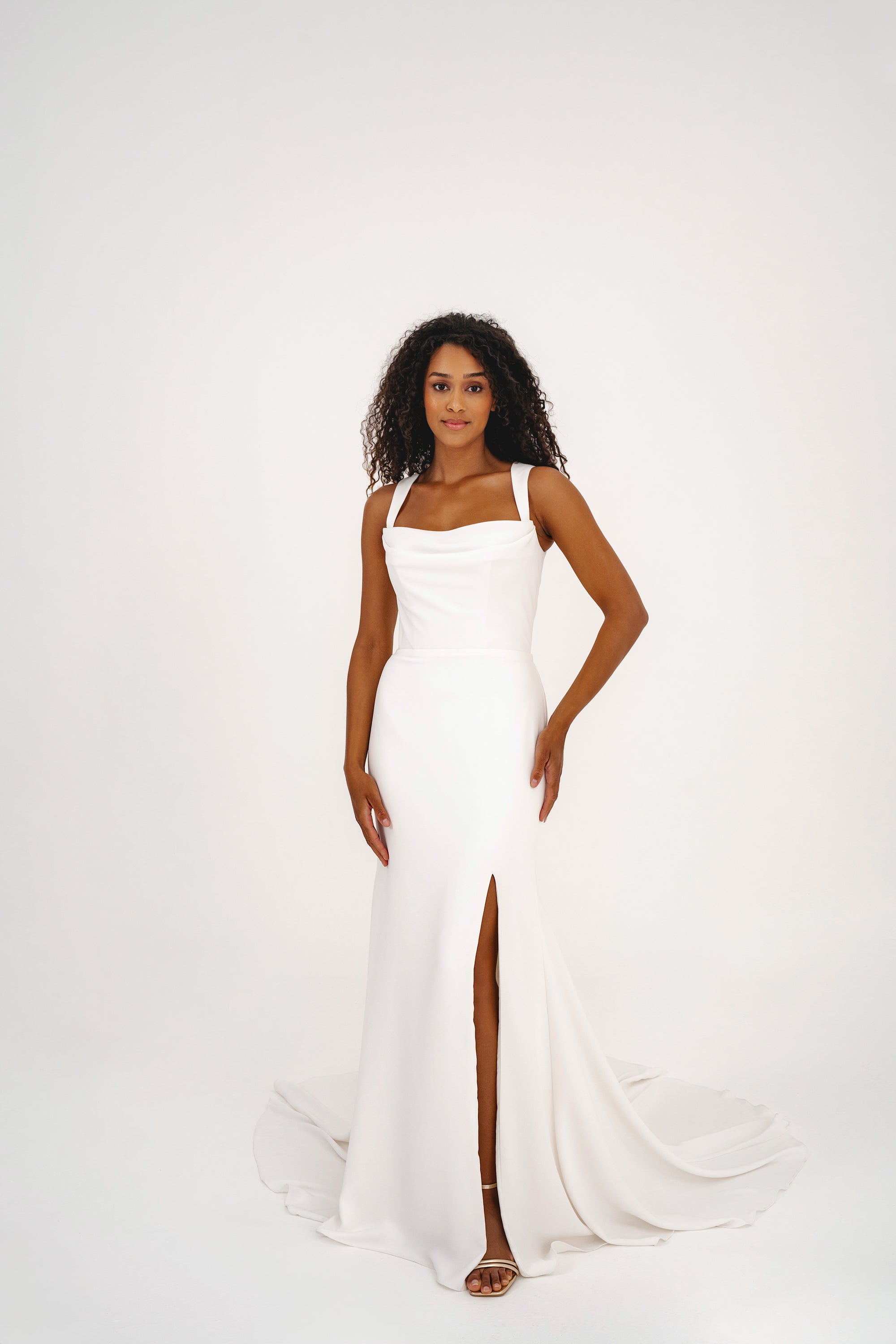 HONEY |  Cowl Neck Wedding Dress - Love Story London